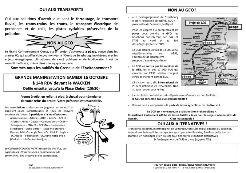 Le tract de la manifestation d'octobre