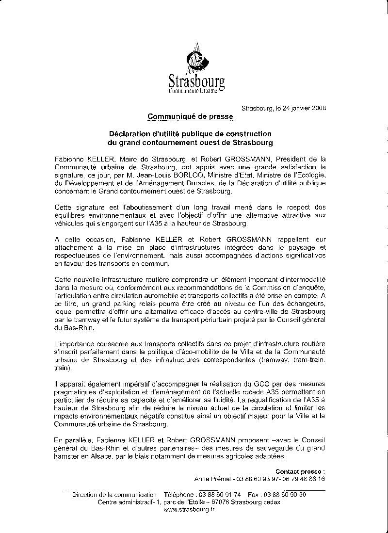 Communiqu Strasbourg