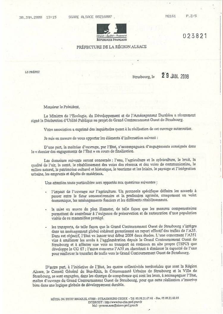 Lettre au ministre