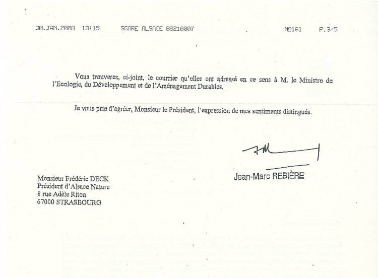 Lettre au ministre