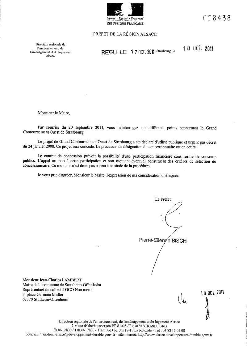 réponse lettre financement